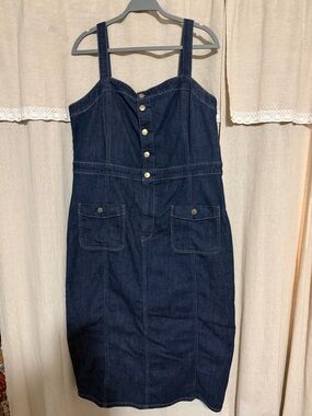 American Eagle Outfitters Dark Blue Denim Button up dress XXL